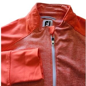 FJ FootJoy  Heathered Full Zip Golf Jacket Women Coral Long Sleeve Midlayer